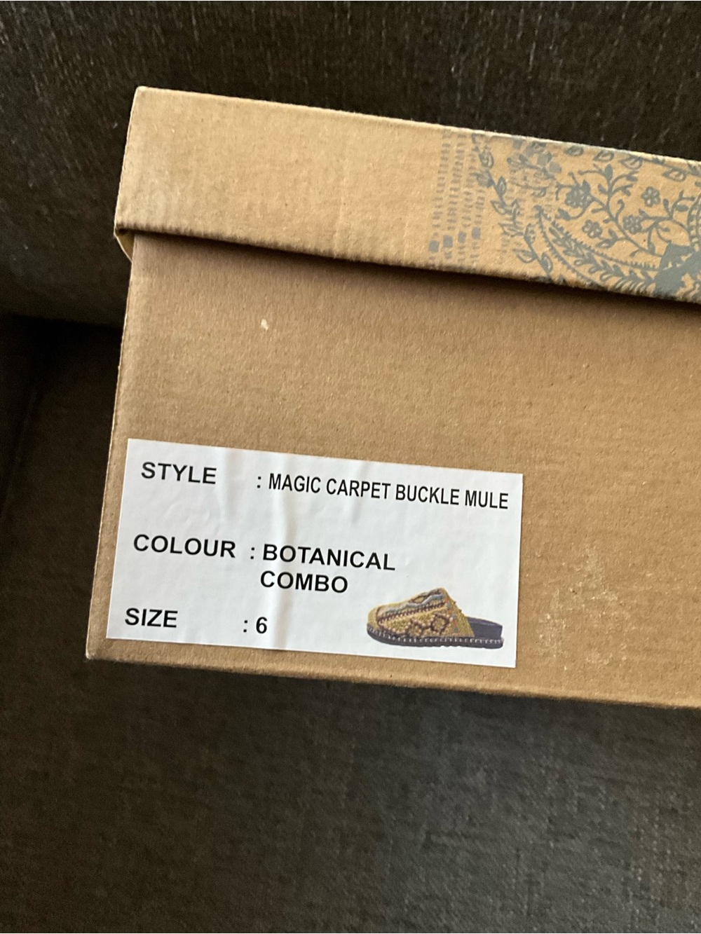 New Free People Magic Carpet Botanical green boho mules 6 $148 - Picture 3 of 5